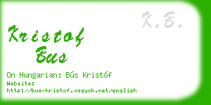 kristof bus business card